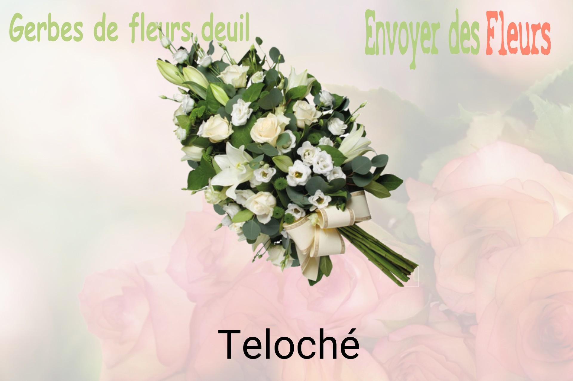 Gerbe de fleurs de deuil livrée à Teloché